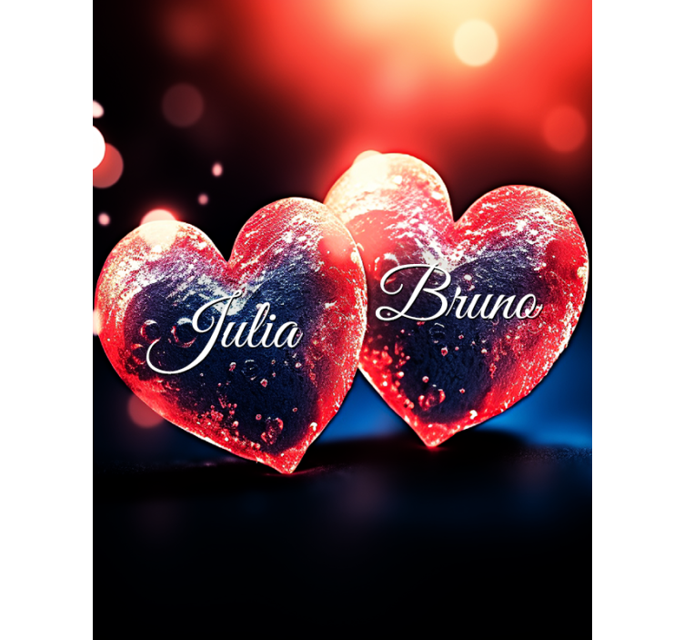 개인 맞춤형 블라인드 이름이 있는 하트 - TenStickers