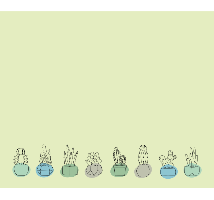 선인장이 있는 블라인드 녹색 대수리 - TenStickers