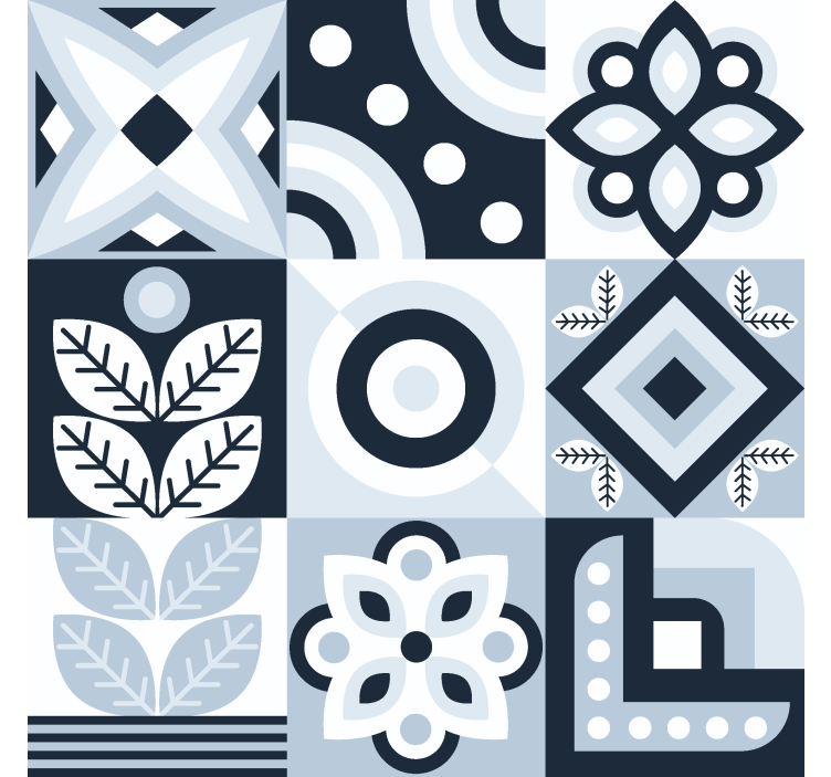 스칸디나비아 스타일 블라인드 타일 패턴 - TenStickers