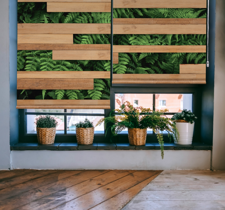 나무가 있는 블라인드 푸른 식물 오버레이 - TenStickers