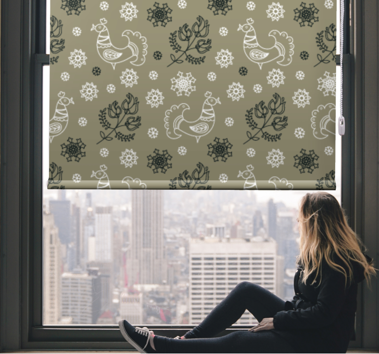 동물이 있는 블라인드 매력적인 새 패턴 - TenStickers