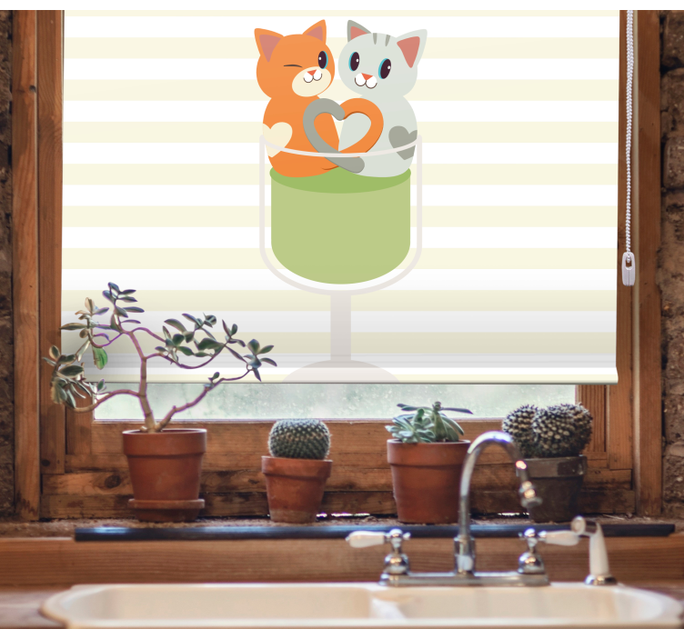 동물이 있는 블라인드 귀여운 고양이 친구들 - TenStickers