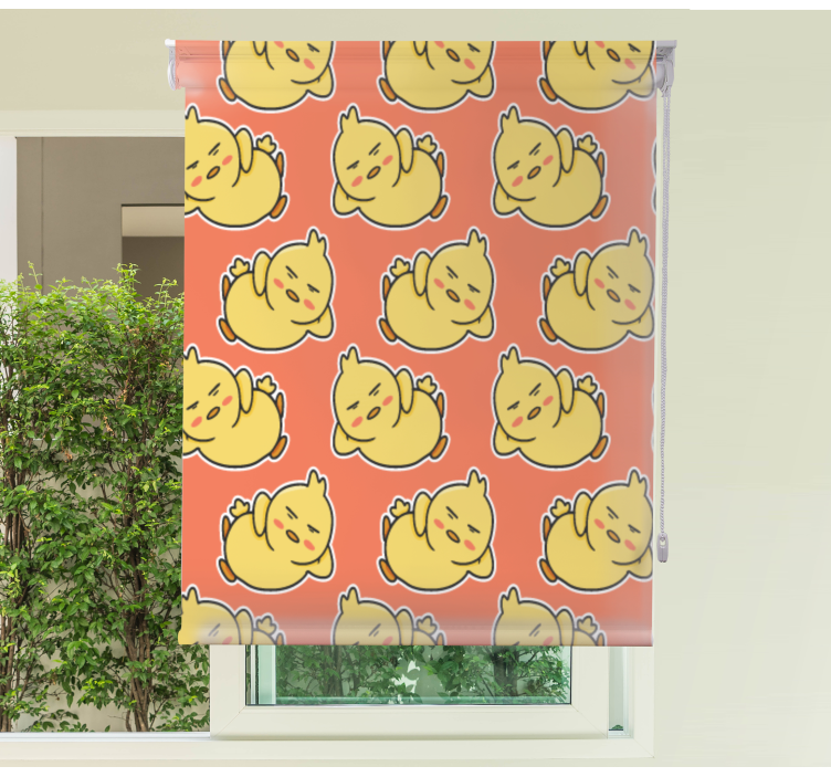 동물이 있는 블라인드 노란 아기 병아리 캐릭터 - TenStickers