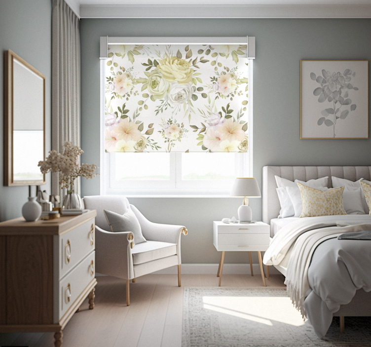 아름다운 꽃 원활한 패턴 꽃 블라인드 - TenStickers