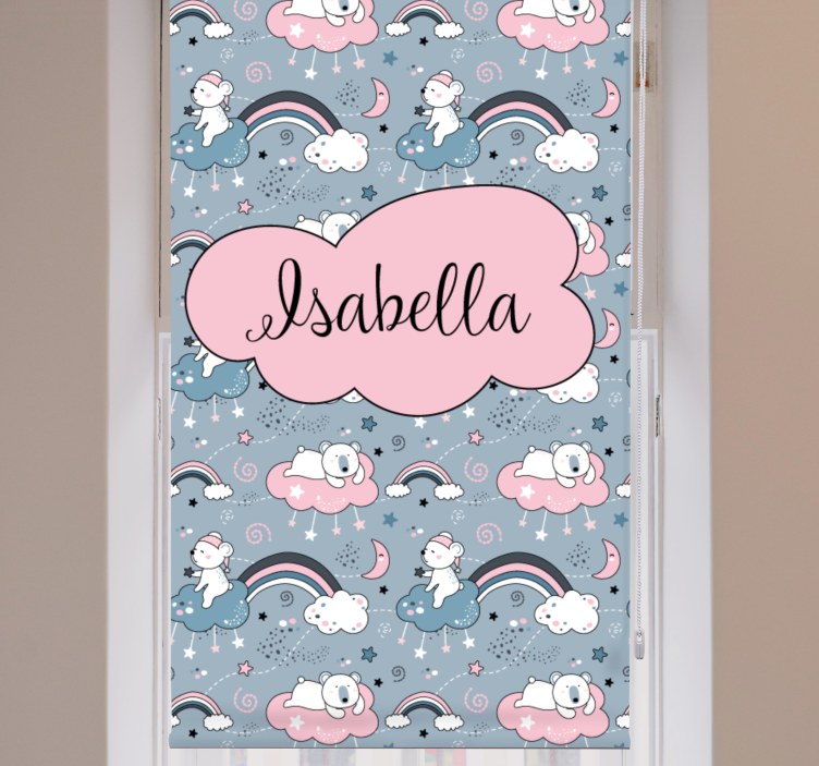 아동용 블라인드 이름이 있는 곰 무지개 - TenStickers