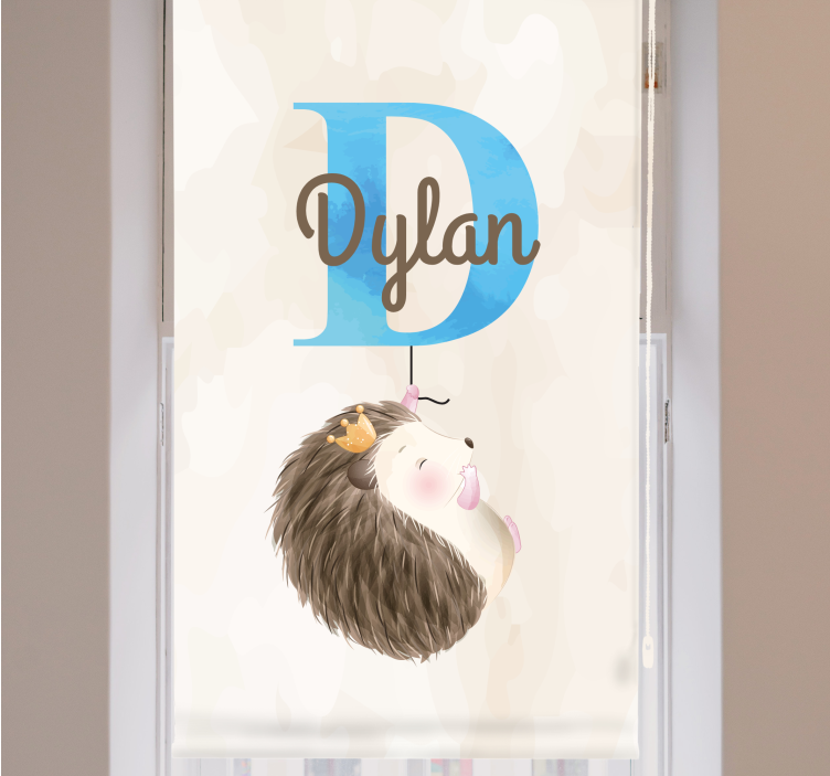 아동용 블라인드 고슴도치 이니셜과 이름 디자인 - TenStickers