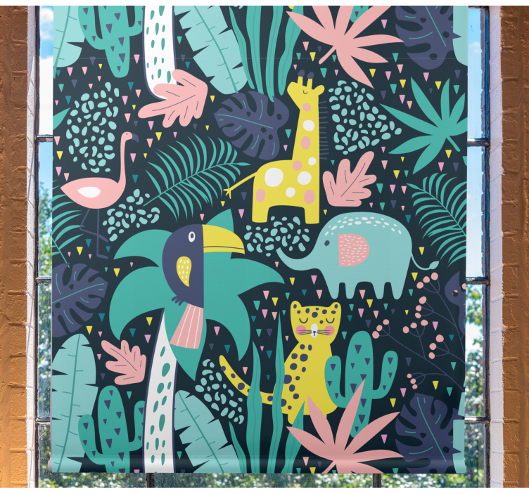 아동용 블라인드 열대 북유럽 동물 - TenStickers