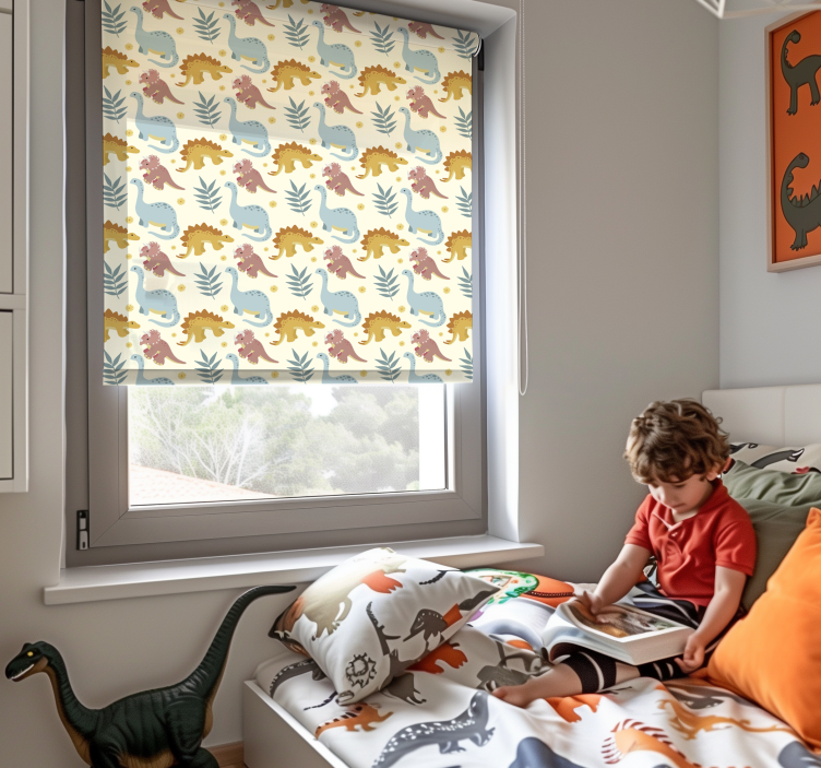 공룡이 있는 블라인드 미니멀리스트 스타일 - TenStickers