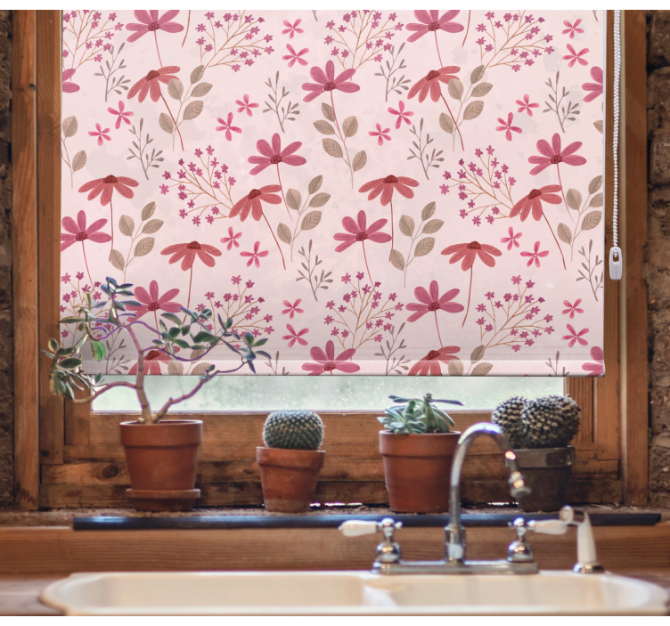 꽃과 식물이 있는 블라인드 식물 배치의 기쁨 - TenStickers