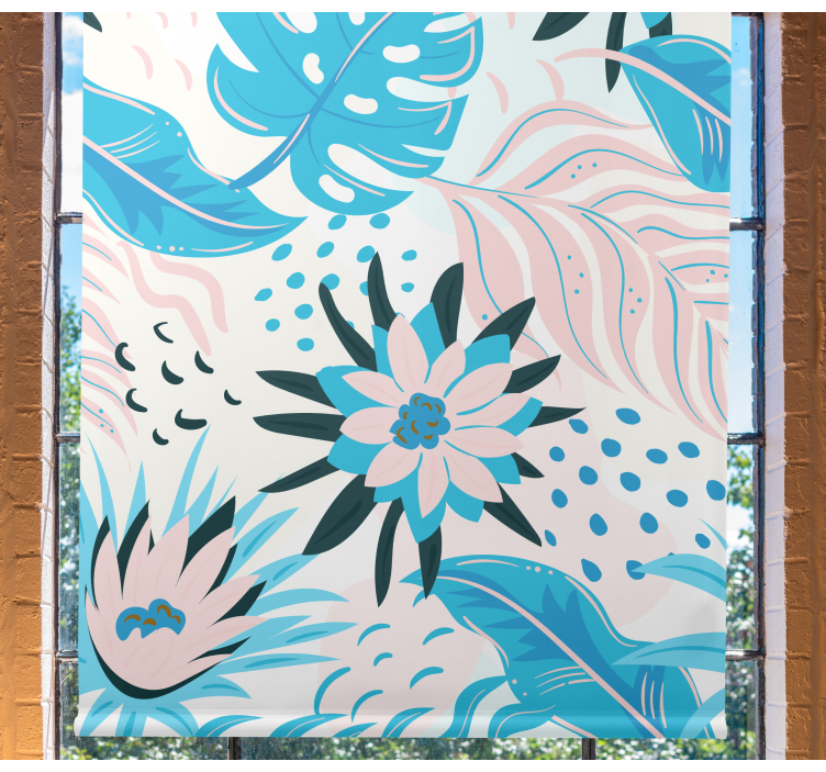 꽃과 식물이 있는 블라인드 보태니컬 패턴 디자인 - TenStickers