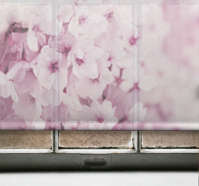 꽃과 식물이 있는 블라인드 섬세한 핑크 꽃들 - TenStickers