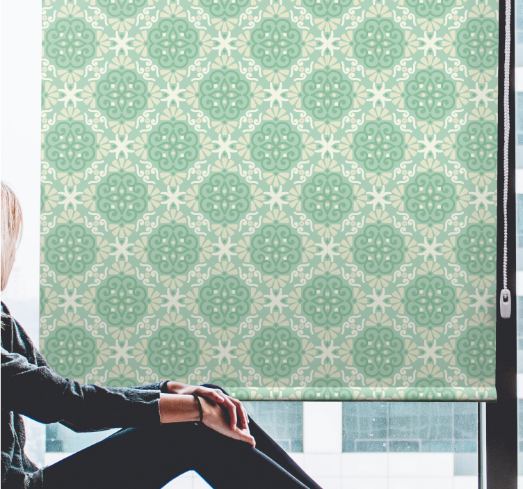 다른 꽃과 식물이 있는 블라인드 정교한 식물 모티프 - TenStickers