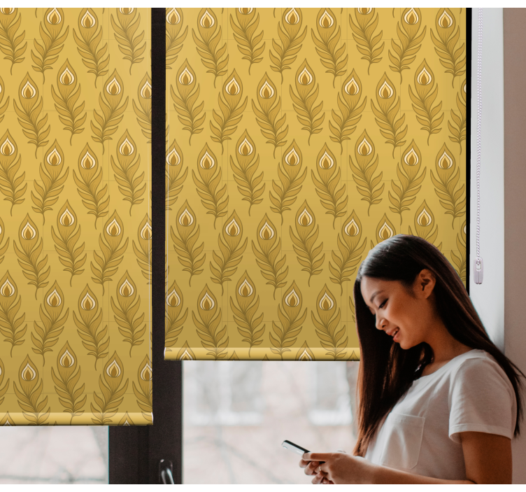 꽃과 식물이 있는 블라인드 우아한 잎사귀 모티프 - TenStickers