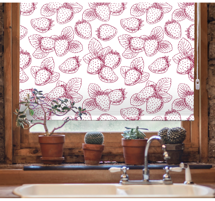 과일 및 채소 블라인드 딸기 빨간 패턴 - TenStickers