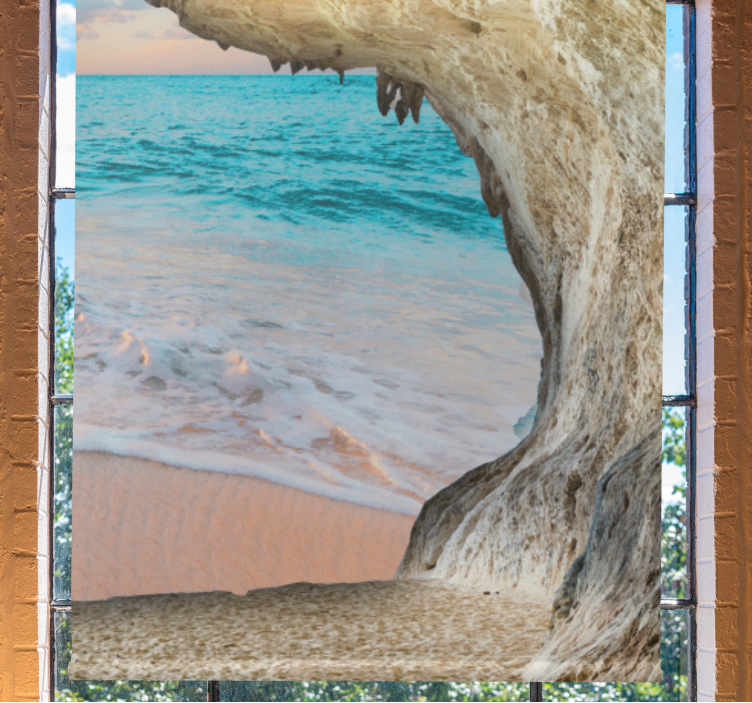 신체적 시각 장애인 동굴 해변 전망 - TenStickers