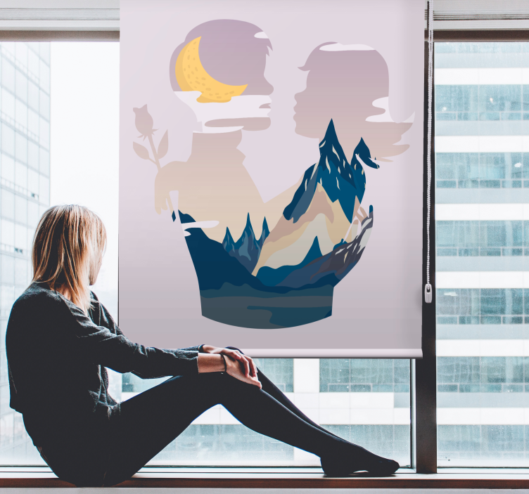 신체적 시각 장애인 밤의 산 풍경 - TenStickers