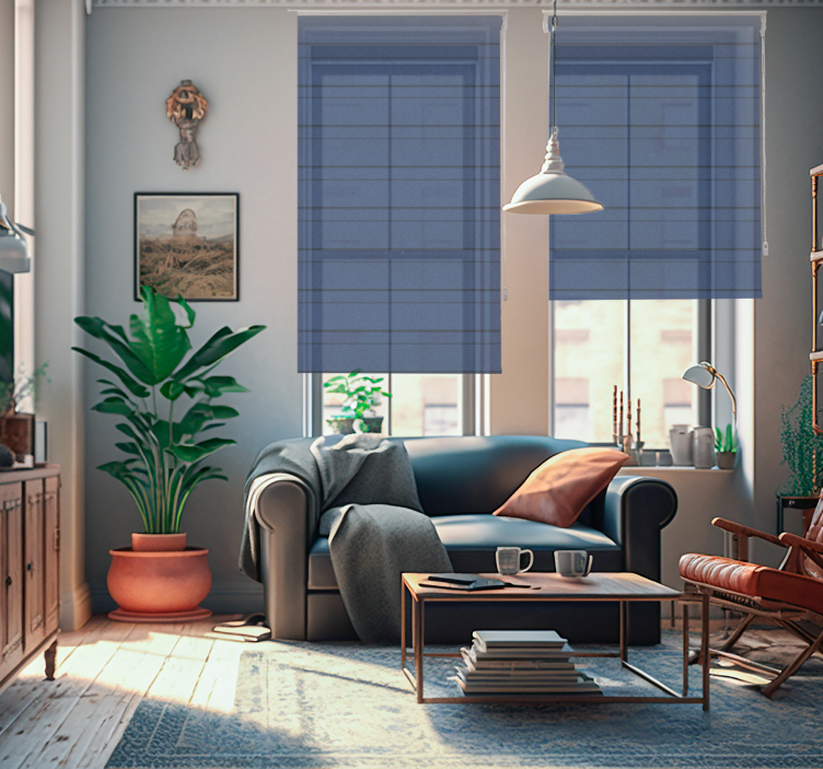 현관 블라인드 파란색 줄무늬 - TenStickers