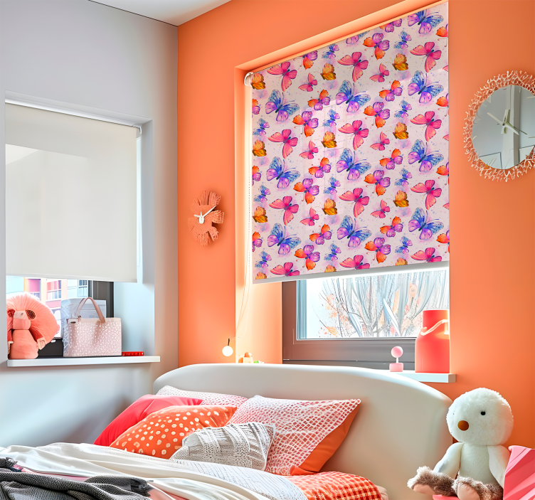 버터플라이 블라인드 다채로운 수채화 - TenStickers