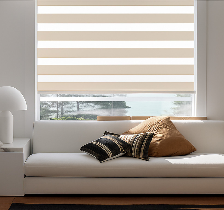 승인된 블라인드 크림색과 흰색 수평 - TenStickers