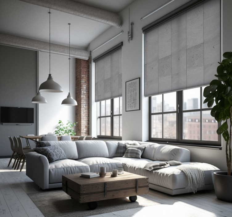 콘크리트 콜라주 질감과 패턴 블라인드 - TenStickers