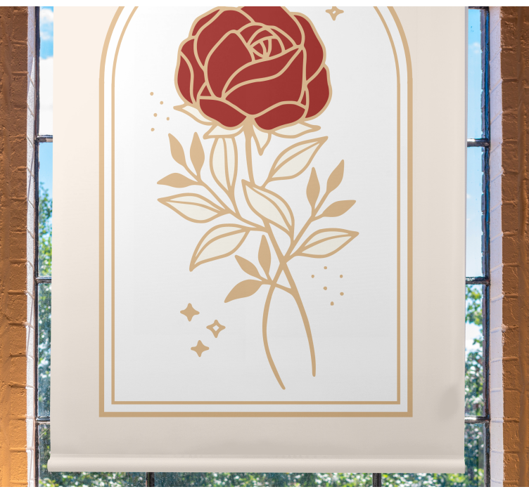 우아한 블라인드 베이지 아치형 장미 - TenStickers