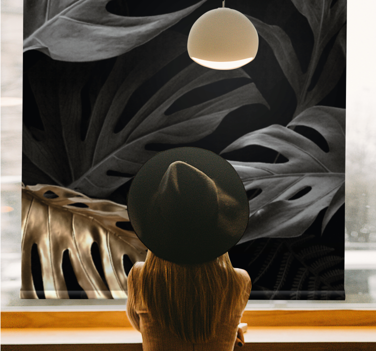 우아한 블라인드 열대 대형 잎 디자인 - TenStickers