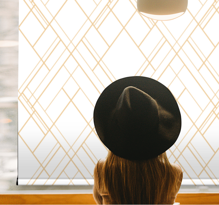 우아한 블라인드 기하학적 골드 라인 - TenStickers