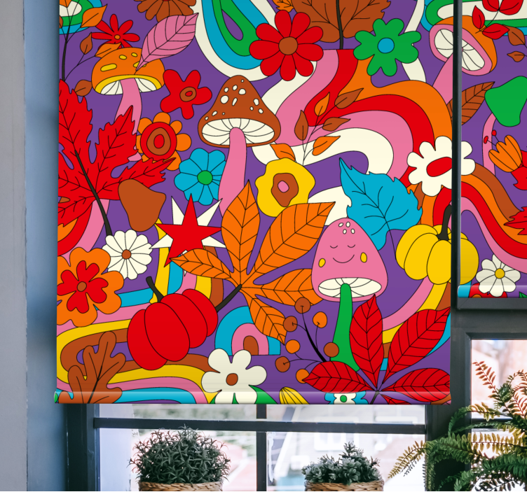 농담이 담긴 블라인드 다채로운 버섯 환상 - TenStickers