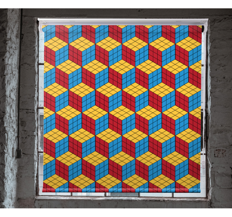 괴짜 블라인드 다채로운 큐브 패턴 - TenStickers