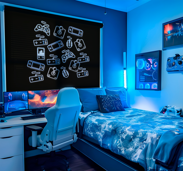 괴짜 블라인드 파란색 컨트롤 - TenStickers