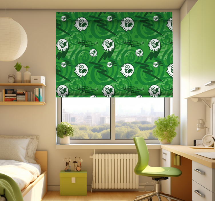 청소년용 블라인드 낙서 두개골 - TenStickers