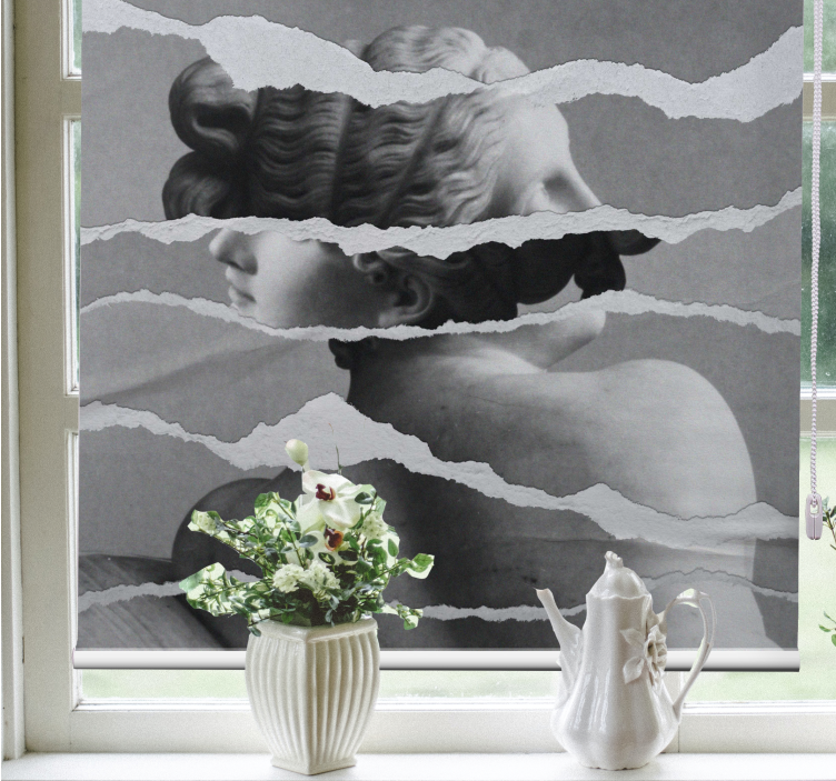 찢어진 종이에 그리스 동상 이미지 현대 블라인드 - TenStickers