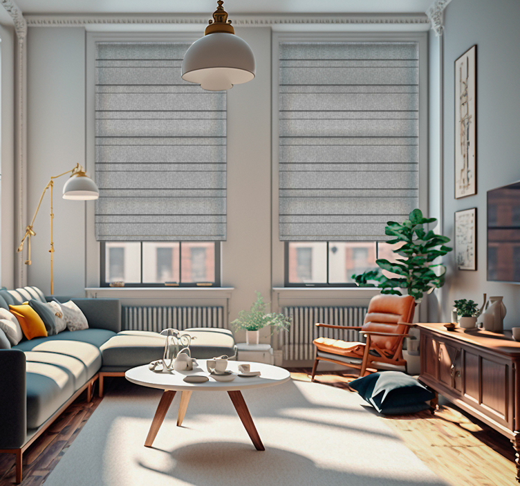 현관 블라인드 회색 줄무늬 - TenStickers