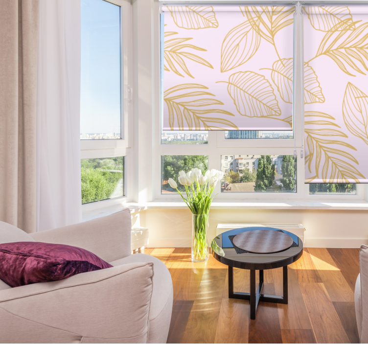 현관 블라인드 우아한 잎사귀 패턴 - TenStickers