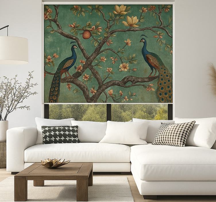 현관 블라인드 화려한 공작 태피스트리 - TenStickers