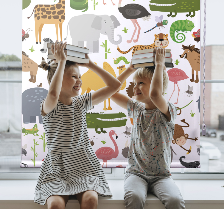 여러 가지 빛깔의 동물 어린이 장님 - TenStickers