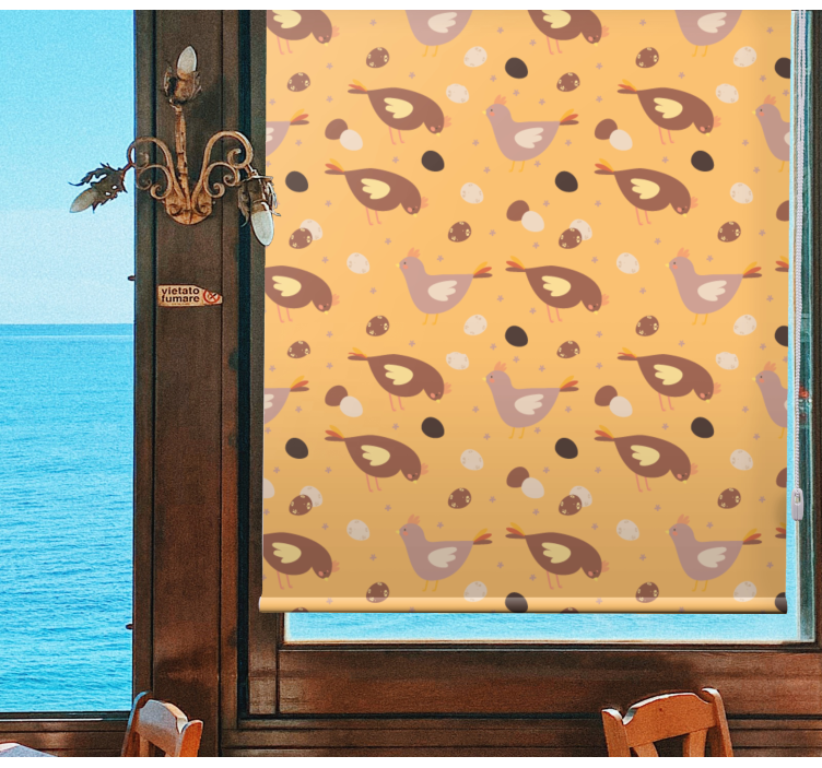 오렌지 병아리 패턴 다양한 동물 블라인드 - TenStickers