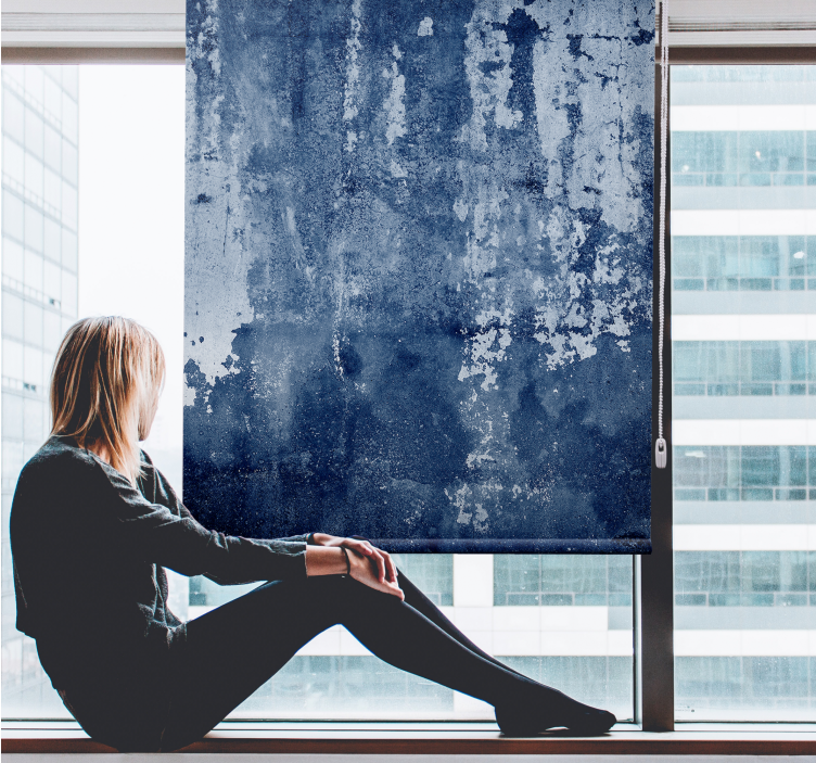 텍스처와 모티프가 있는 블라인드 낡은 파란색 표면 - TenStickers