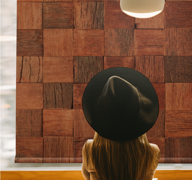 텍스처와 모티프가 있는 블라인드 정사각형 나무 패널 - TenStickers