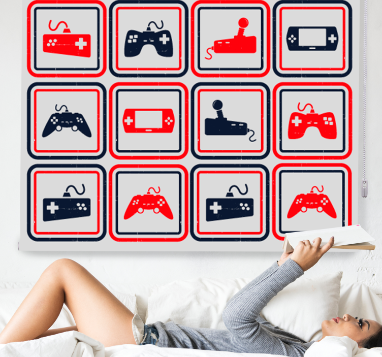 레트로 그레이 컨트롤러 괴짜 롤러 블라인드 - TenStickers