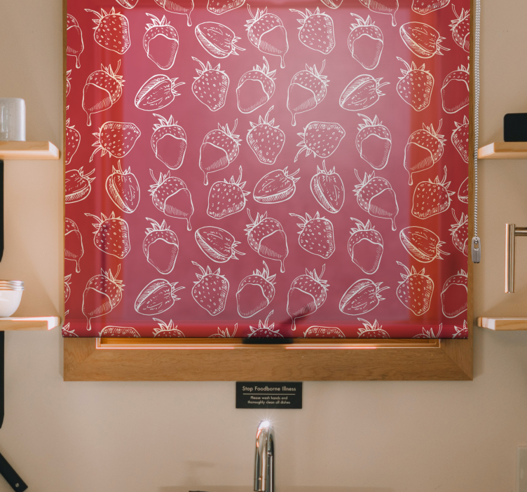 과일 및 채소 블라인드 딸기 패턴 - TenStickers