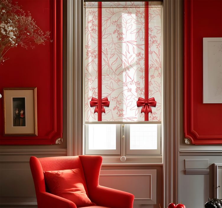 로맨틱 스타일 블라인드 넥타이가 있는 꽃무늬 - TenStickers