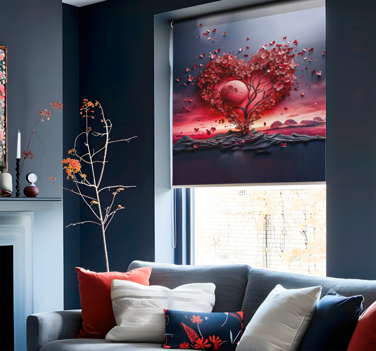 로맨틱 스타일 블라인드 하트 트리 - TenStickers