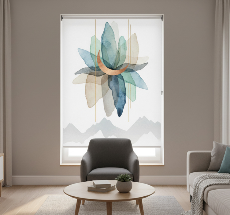 스칸디나비아 스타일 블라인드 추상적인 색감의 산 풍경 - TenStickers