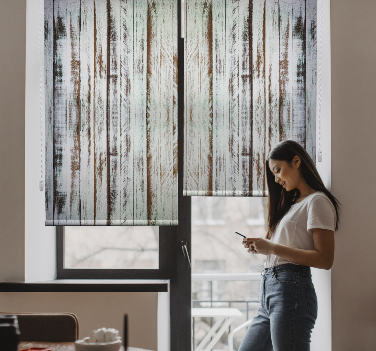 스트리핑 나무 질감 및 패턴 블라인드 - TenStickers