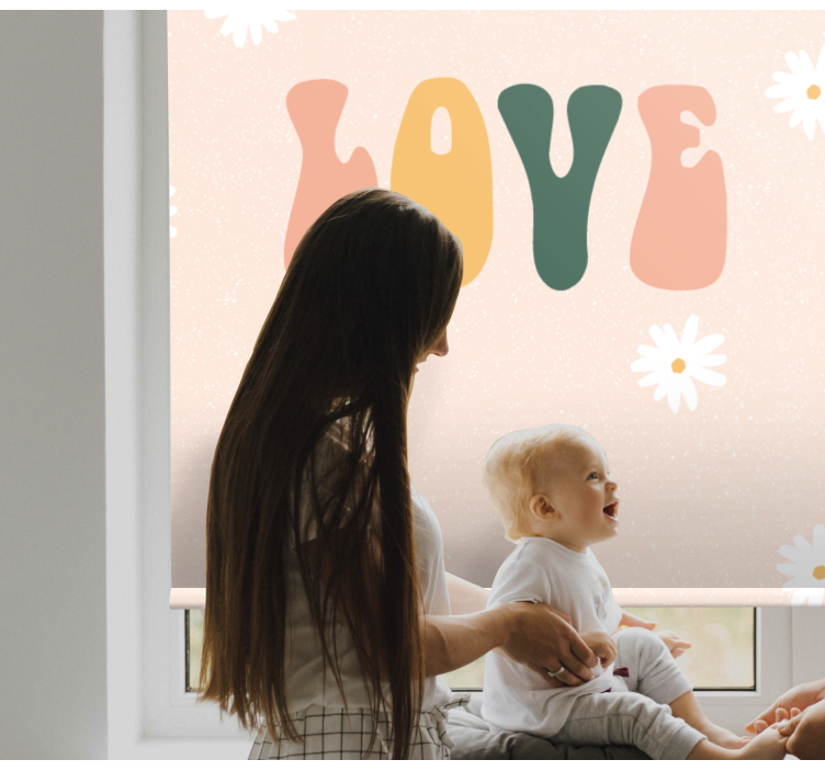 텍스트가 있는 블라인드 사랑 꽃무늬 - TenStickers