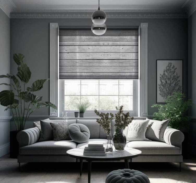 나무 어두운 회색 소박한 블라인드 - TenStickers