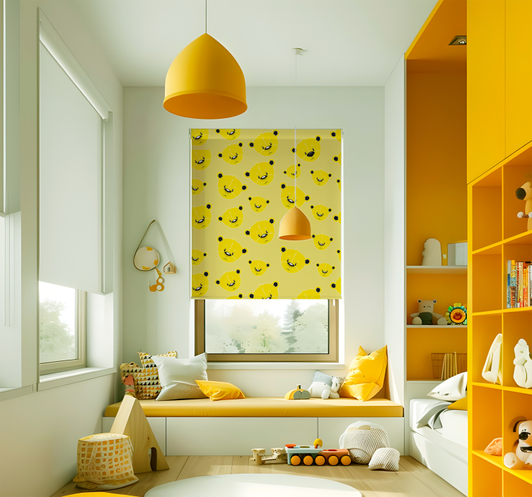 노란색 블라인드 곰 패턴 - TenStickers