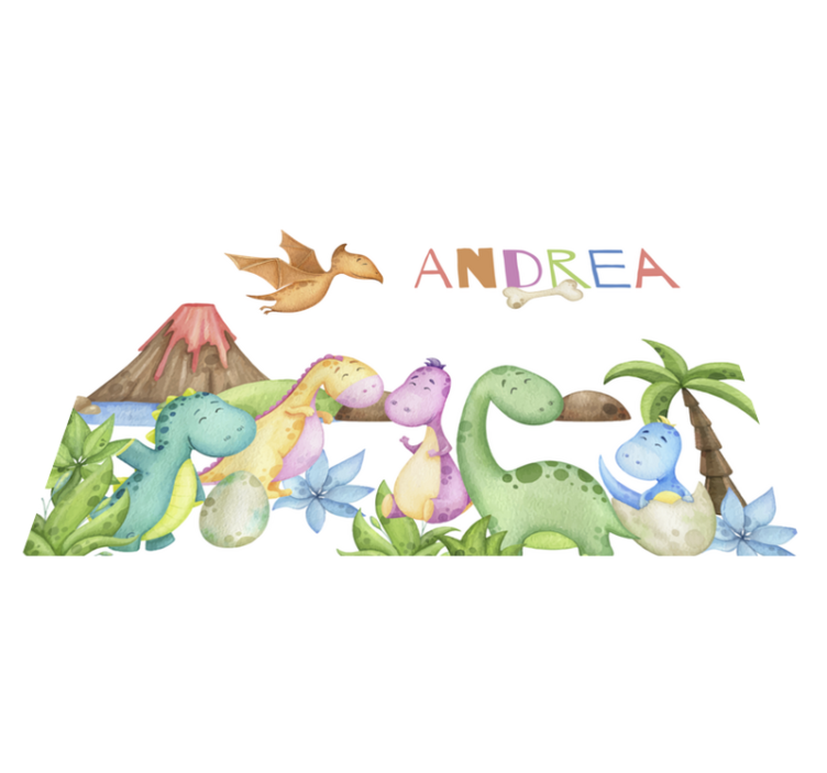 이름이 있는 식탁보 쥬라기 장면 - TenStickers