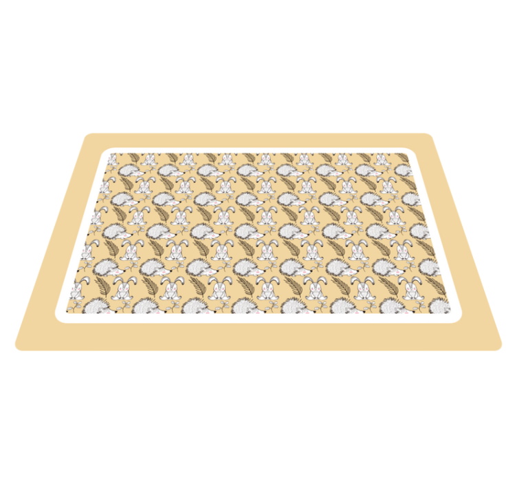 고슴도치와 토끼 고슴도치 플레이스 매트 - TenStickers